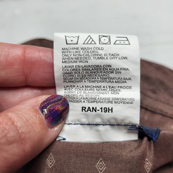 Wrangler Western Pearl Snap Shirt Brown Dotted Micro Dot Long Sleeve Large - Picture 9 of 9